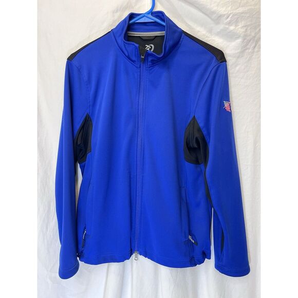 Jackets & Blazers - Zero Restrictions Womens Large Blue Black Full Zip Jacket‎ USA Australia Flags